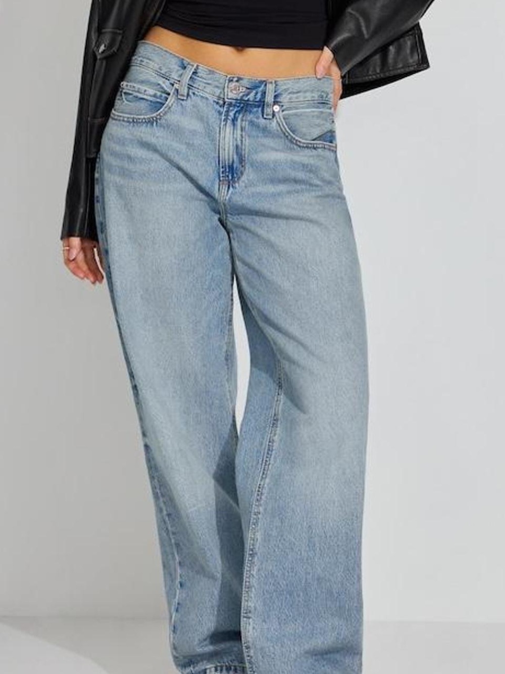 Garage Light Blue Low Rise Baggy Jeans